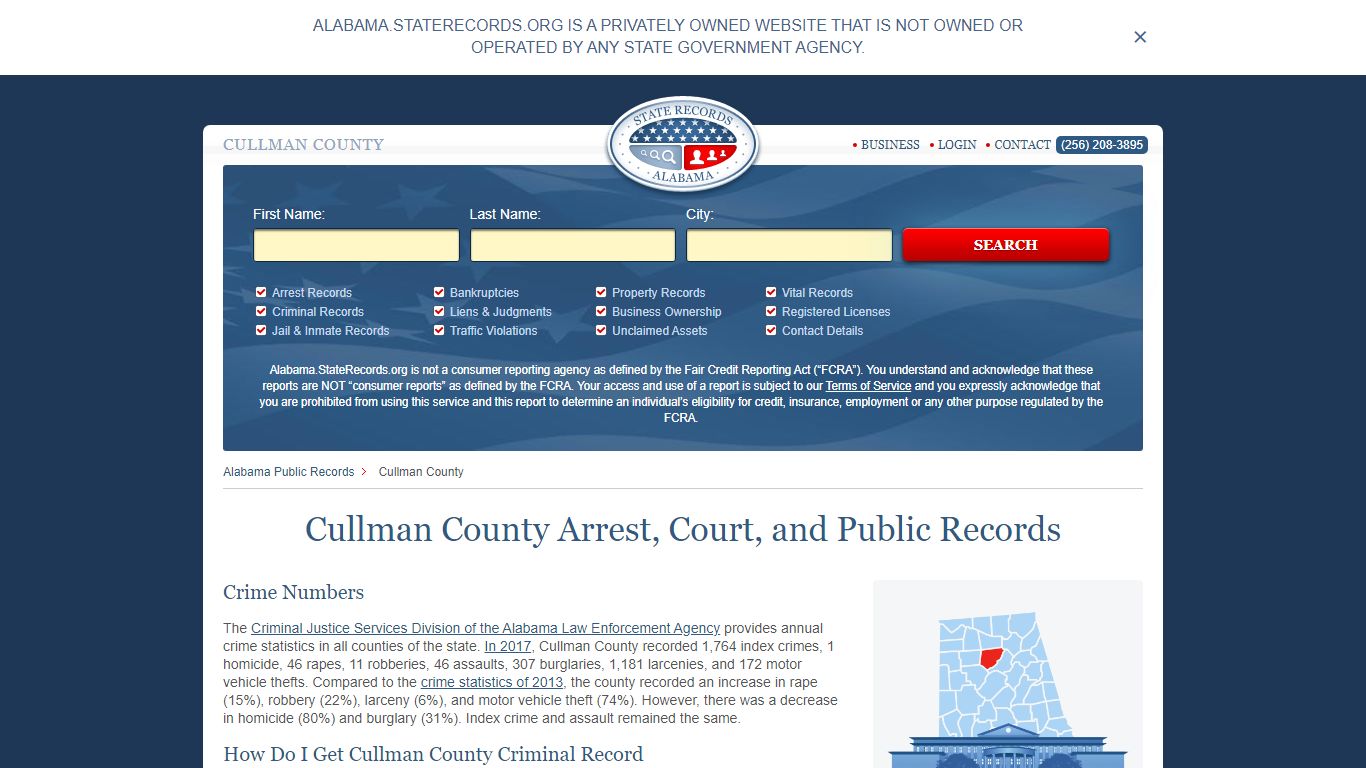 Cullman County Arrest, Court, and Public Records